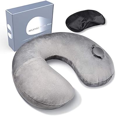 Lotiyo Inflatable Travel Neck Pillow U Shaped Adjustable Airplanes