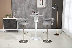 Kakotito 360° Velvet Swivel Bar Stools with Low