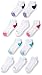 Fruit of the Loom Girls' Big Little Everyday Essential Cushion Low Cut Socks (10 Pack), White w/Colored Heel Toe, Large (Shoe Size: 4-10)