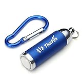 ThorFire LED Keychain Flashlight Mini Pocket EDC Light Torch Tail Click Switch Zoom Adjustable Focus Battery Included, Blue KL01