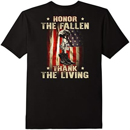 Mens Veteran Shirts: Honor The Fallen Thank The Living T Shirt Medium Black
