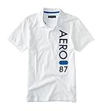 Aeropostale Men's Aero Est. 87 Jersey Polo Shirt M Bleach
