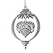 Inspired Silver - Scotland - Silver Christmas Ornament - Pave Heart Charm Christmas Tree Ornament with Cubic Zirconia - Holiday Hanging Decoration