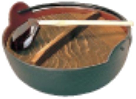 Iron enamel pot 18 cm with ladle