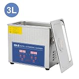 CO-Z 3L Professional Ultrasonic Cleaner with Digital Timer&Heater for Jewelry Glasses Watch Dentures Small Parts Circuit Board Dental Instrument, Industrial Commercial Ultrasound Cleaning Machine 110V