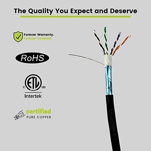 trueCABLE Cat5e Outdoor Shielded (FTP), 1000ft, Waterproof Direct