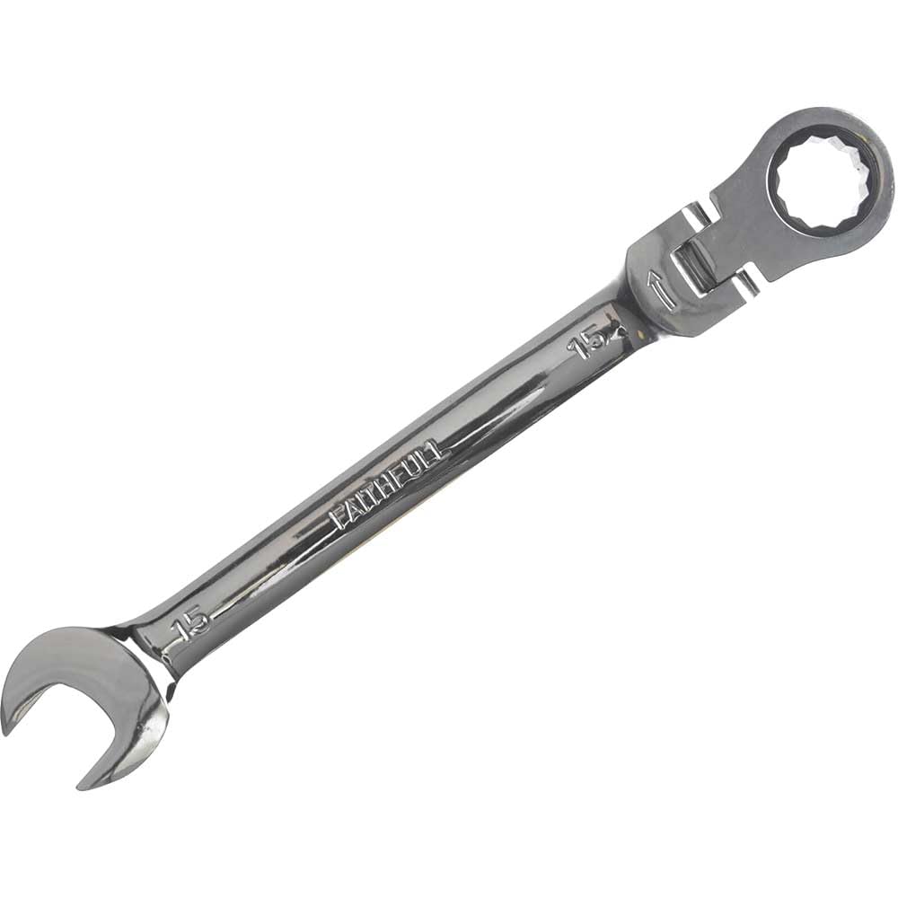 Faithfull SPARAT15 Flex Head Ratchet Combination Spanner