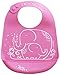modern-twist Bucket-Bib Silicone Baby Bib, No BPAs, Flexible, Dishwasher Safe Bib, Elephant Hugs, Bright Pink, Pack of 1