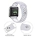 UMAXGET for Fitbit Blaze Bands, Sport Wristband Silicone Replacement Strap with Silver Frame for Fitbit Blaze Smart Fitness Watch Silver&White Small