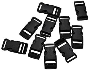 JustThread Flat Side Plastic Buckles - 3/8 5/8 3/4 1 1.25 1.5 2 inch - Multi-Color, Black - Bulk Value Packs - Suitable for Crafts & DIY (5/8 inch (pack 150), Black)