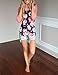 ZJCT Women Baseball Tee Shirt Floral Tops 3/4 Raglan Sleeves Casual Blouse Pink L