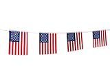 TSMD 100Feet American Flag Banner String,76pcs USA Pennant Flags Banners for Grand Opening,Olympics,Bar,Party Decorations,Sports Clubs,Restaurants,Festival (8.2" x 5.5'')
