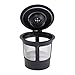 Xubox Reusable Coffee Filter, 6 Refillable Coffee Solo Filter Pod Single Stainless Mesh Compatible with Keurig Coffee Brewer System, Black Reusable Coffee Filters