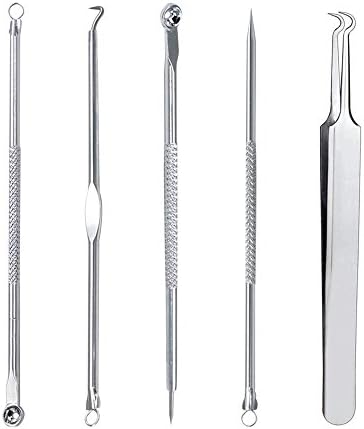 UXUAN Blackhead Removal Tools Kit Whitehead Removal Set Dermatologist Grade Kit Pimple Comedone Extractor Tool Set Skin Care Tools,Set of 5