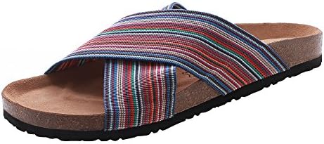 VVFamily Women Elastic Sandal Slipper Casual Sandalias House Shoes Light Weight Comfort Wide Footbed Slip on Sandle by