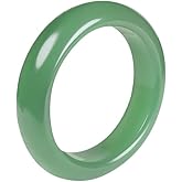 YMHOP Green White Natural Jade Bangle Bracelet for Women Healing Protection Good Luck Natural Gemstone Fengshui Jewelry for Wife Mother's Day Gift for Mom (Light Green, 60-62mm diameter)