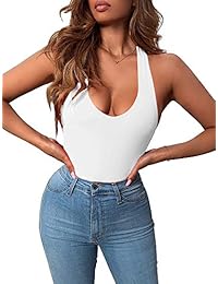 YMDUCH - Body sin mangas para mujer con cuello halter