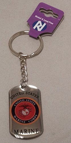 United States Marine Corps USMC Stainless Steel Military Dog Tag Keychain New