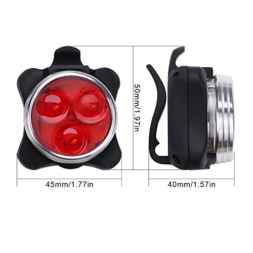 Fokine Bicycle Light Built-in Battery Rechargeable USB LED Bike Light Flashlight with Mount Bicycle Accessories (red&White)
