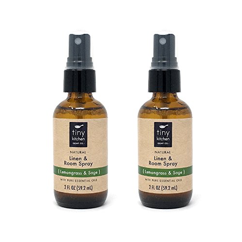 Lemongrass and Sage Essential Oil Linen and Room Spray (2 Pack) - Handmade Natural Air Freshener