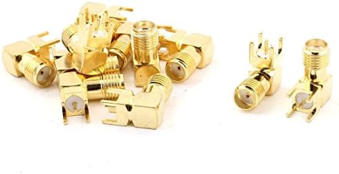 sourcingmap® SMA Female Right Angle Solder PCB Mount RF Connector Adapter 12pcs