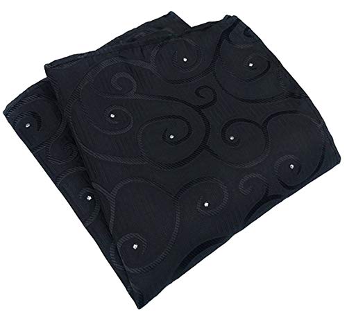 MOHSLEE Men's Black Dots Ascot Woven Silk Suit Cravat Neckties Pocket Square Set - Thumbnail 6
