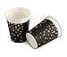 Black and Gold Party Supplies- Disposable Fancy Party Plates and Cups with Gold Foiled Confetti Polka Dots- 9