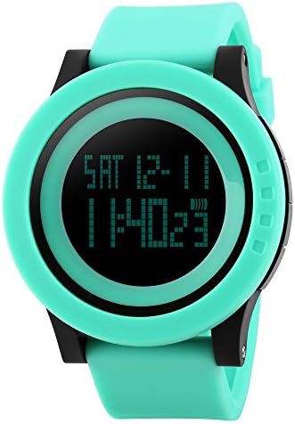 Heroway Minimalist Fashion Digital LED Waterproof Sport Couple Watch with Simple Design Big Dial for Outdoor Casual Military(Blue)