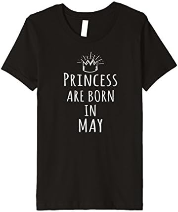 unisex-child Princess Are Born In May Birthday Tee Shirts Gift 4 Black