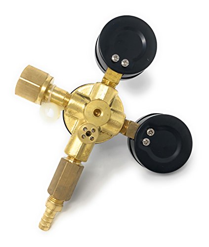 Co2 Beer Regulator Manatee Pressure Kegerator Heavy Duty Features T-Style Adjusting Handle - 0 to 60 PSI-0 to 3000 Tank Pressure - Thumbnail 3
