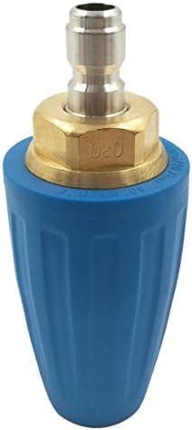 Challco SN-002P-1 Cleaning Pressure Washer Turbo Spray Nozzle,Rotating Nozzle Tips for Cold Water Pressure Washer,Orifice 030 (3.0GPM),1/4" Quick Connect (3000PSI)