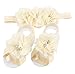 Elesa Miracle Baby Girl Headbands and Barefoot Flower Sandals Value Set, Set of 4 (Set A)