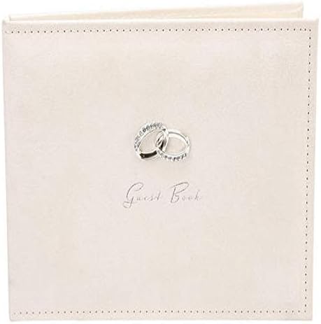 Amore Suede Guest Book with Silver Rings