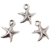 50x Charms Starfish Antique Silver Alloy Findings Fit Making Crafts