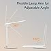 LED Desk Lamp - Dimmable Table Lamp with Eye-Caring Ideal for Reading, Studying, Working, Foldable Office Task Light, 3 Color Modes with 5 Brightness Levels, Touch Control, Memory Function, White
