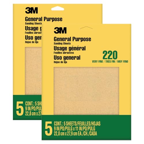 3M 220 Grit Aluminum Oxide Sandpaper