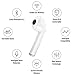 BYX Bluetooth Headphones, Wireless Earbuds Stereo Earphone Cordless Hand-free Headsets Charging Case for iOS & Android, White