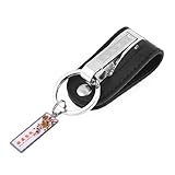 Black Faux Leather Holder Belt Keyring Keychain