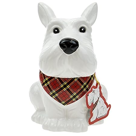 Scottie Dog Cookie Jar - White: Amazon.co.uk: Kitchen & Home