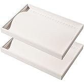 Pengup 2 Pcs Stackable Jewelry Organizer Trays,20 Hooks Necklace Chains Display Storage Trays Holder (Beige)