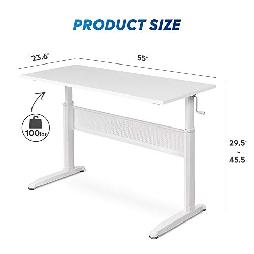 DEVAISE Adjustable Height Standing Desk, 55 Inch Sit Stand Up Desk