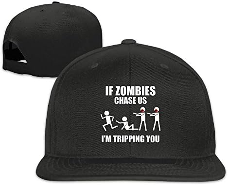 DAFACHICKEN Unisex Men's Woman's If Zombies Chase Us I'm Tripping You Expedient Baseball Cap Black