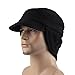 Home Prefer Men's Winter Skull Cap Outdoor Windproof Polar Fleece Earflap Hat with Visor Black