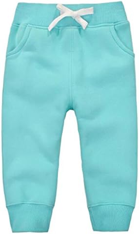 Hwafan Toddler Unisex Kids Cotton Drawstring Waist Pants Winter Baby Sweatpants Light Blue 3 Years