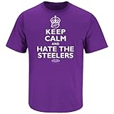 Baltimore Ravens Fans. Keep Calm and Hate the Steelers purple T-Shirt (S-5X)