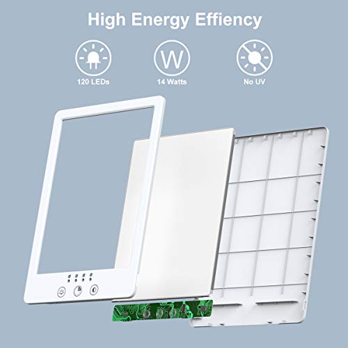 Light Therapy Lamp, AGKupel LED Bright White Therapy Light - UV Free 10000 Lux Brightness Timer Function with 3 Adjustable Brightness Levels Touch Control for Home Office Use