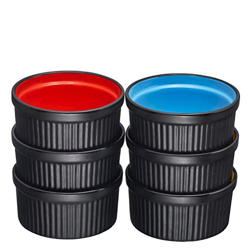 4 Ceramic+Ramekins+Colored+Interior+Packing