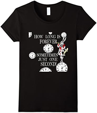 Women's Alice in Wonderland White Rabbit T-shirt how is forever XL Black