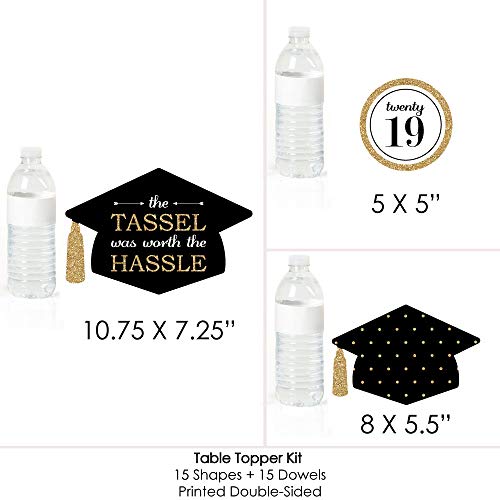 5 Gold+Tassel+Graduation+Centerpiece+Toppers