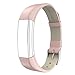 SWEES Genuine Leather Bands Compatible with Alta & Alta HR, Genuine Leather Band with Buckle Replacement Wristband Small & Large Women Men, Silver, Gold, Black, Brown, Pink, Grey